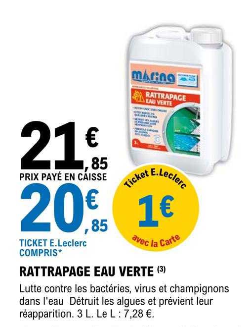 rattrapage eau verte marina