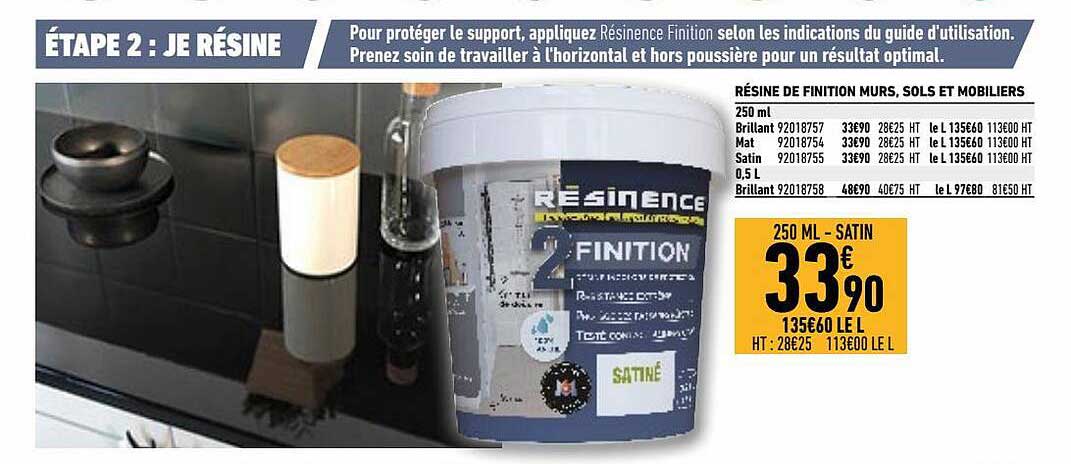 résine de finition murs, sols et mobiliers