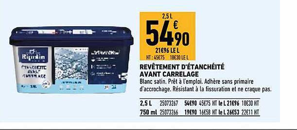 revêtement d'étanchéité avant carrelage