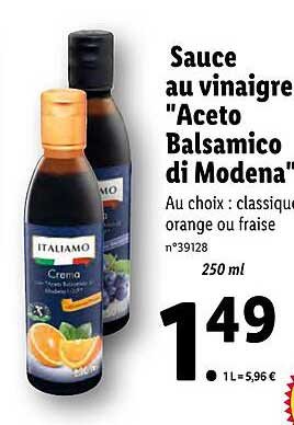 Sause Au Vinaigre "aceto Balsamico Di Modena" Italiamo