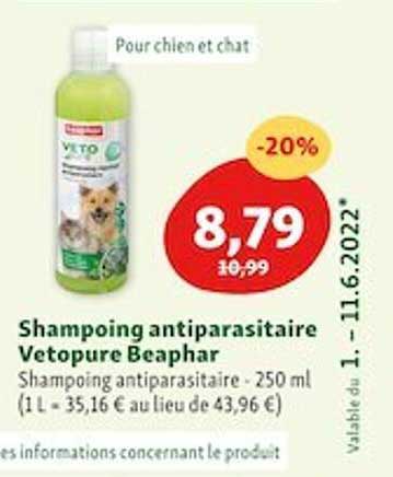 shampoing antiparasitaire vetopure beaphar