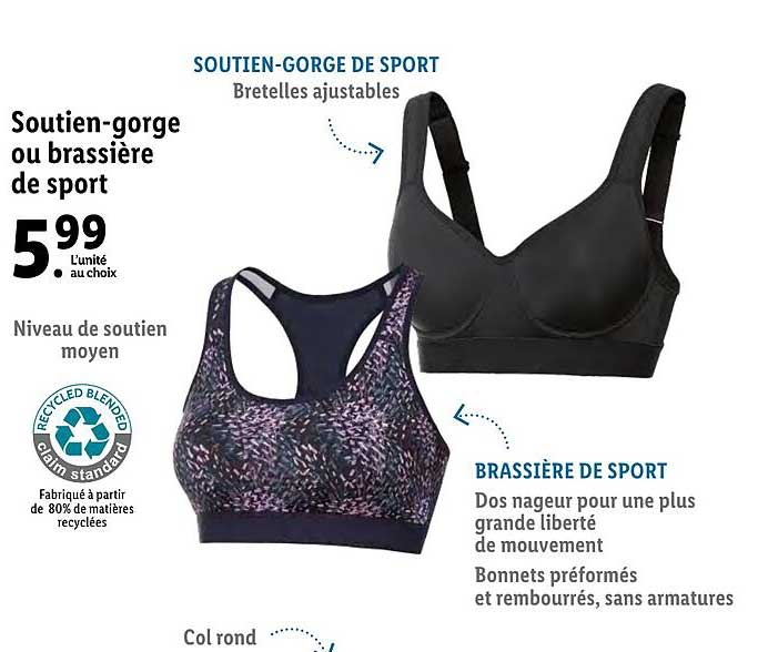 soutien-gorge ou brassière de sport