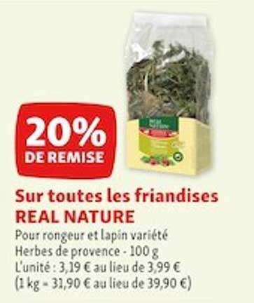 sur toutes les friandises real nature