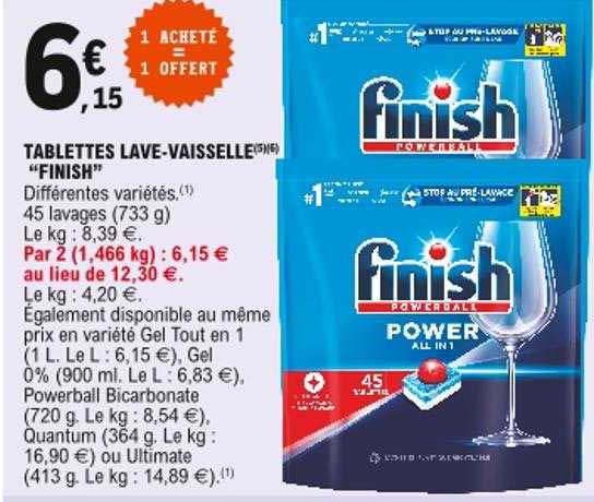 tablettes lave-vaisselle "finish"