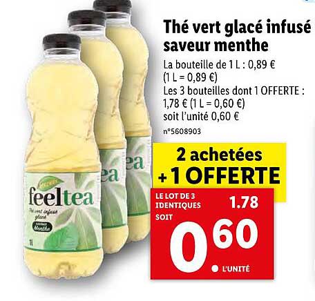 Thé Vert Glacé Infusé Saveur Menthe