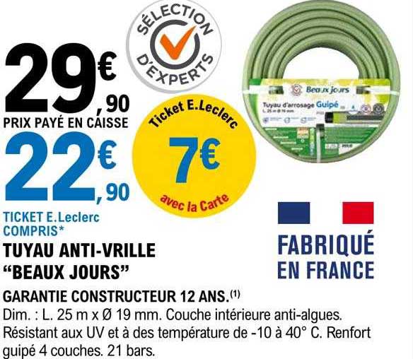 tuyau anti-vrille "beaux jours"