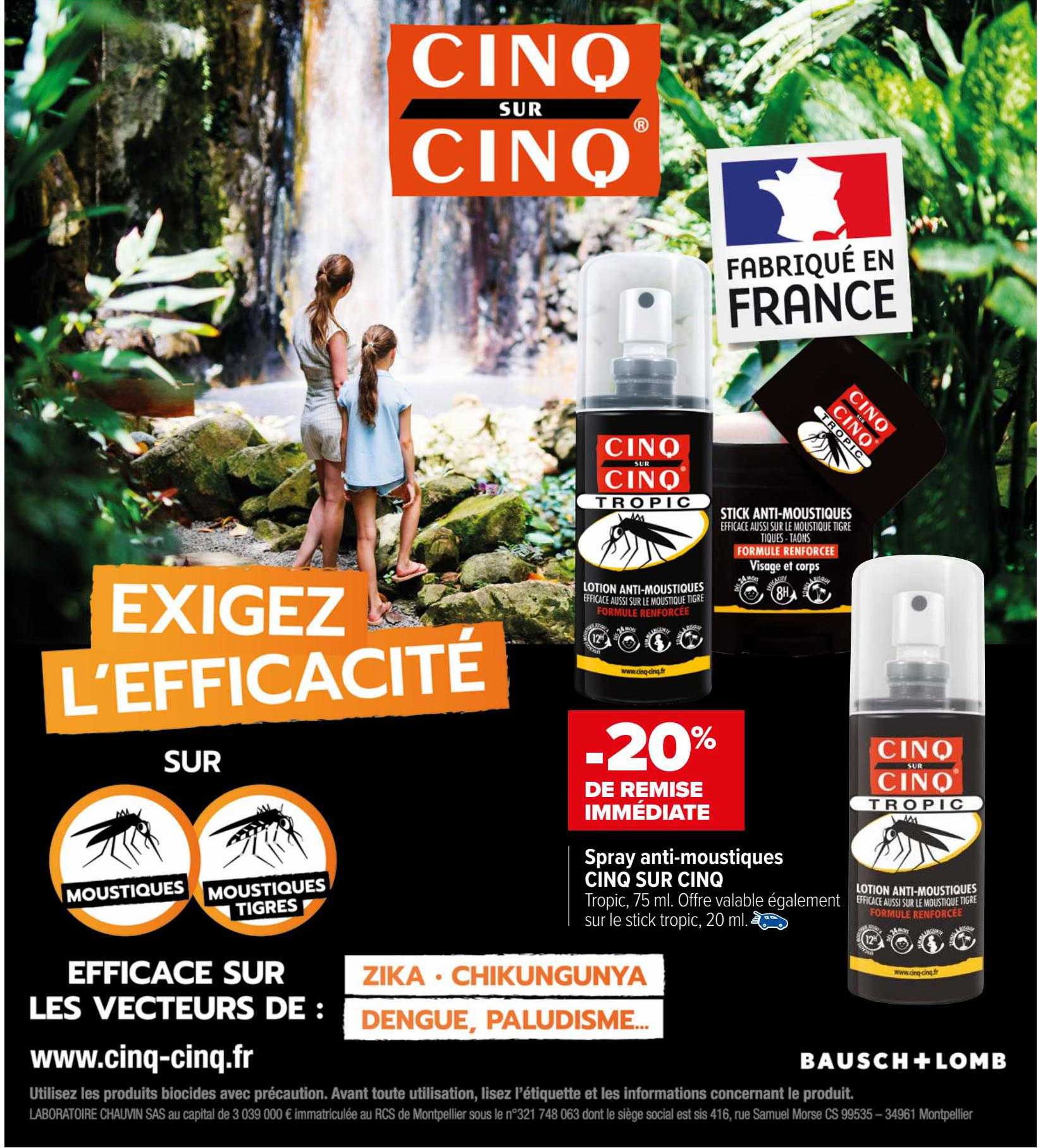 spray anti-moustiques cinq sur cinq