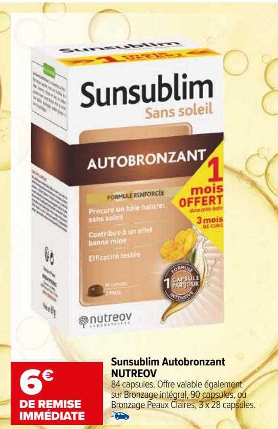 sunsublim autobronzant nutreov