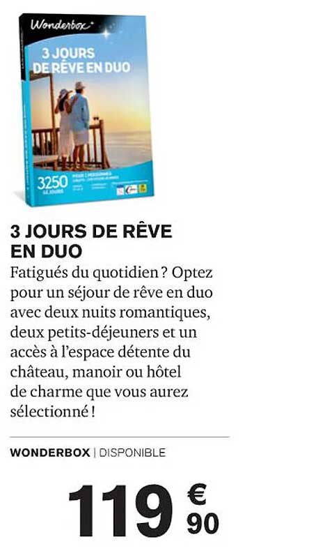 3 jours de rêve en duo - wonderbox
