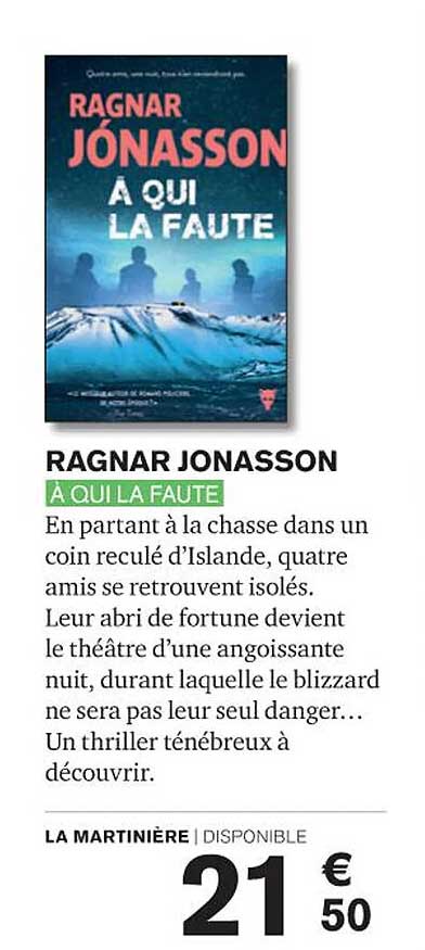à qui la faute - ragnar jonasson