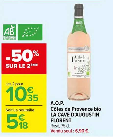 a.o.p. côtes de provence bio la cave d'augustin florent