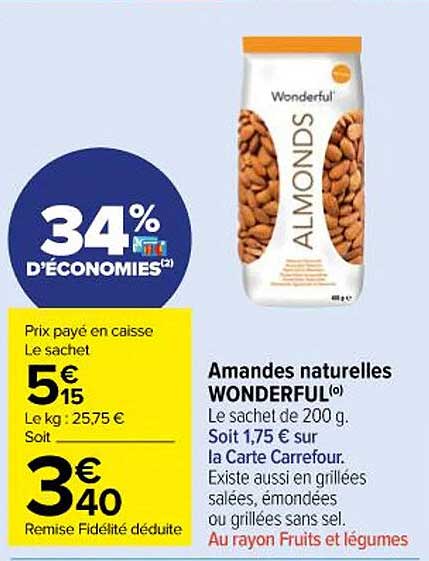 Amandes Naturelles Wonderful
