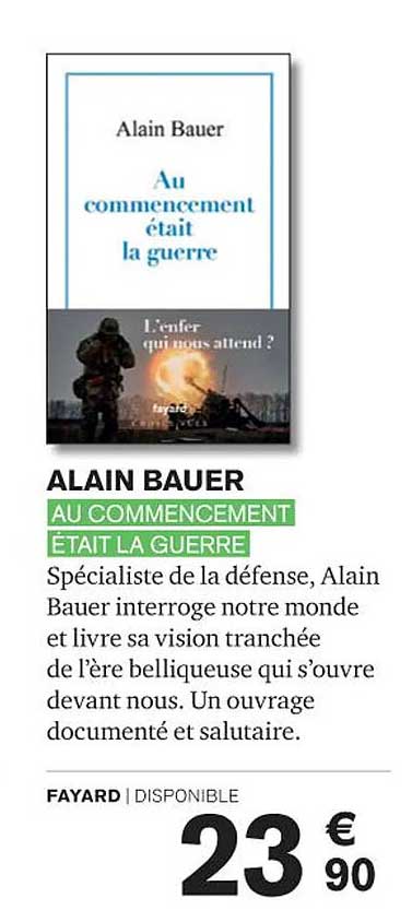 au commencement était la guerre - alain bauer