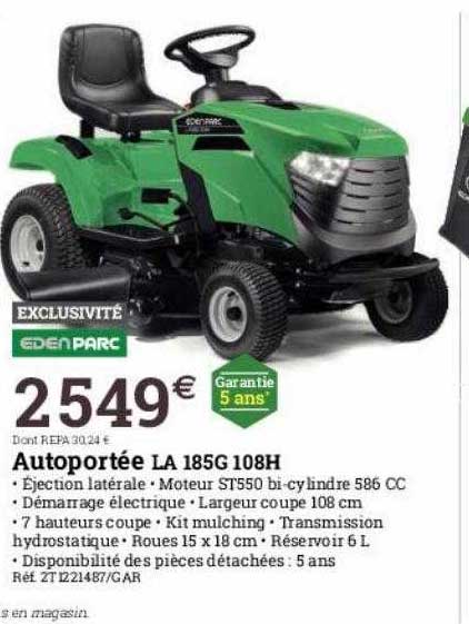 autoportée la 185g 108h eden parc