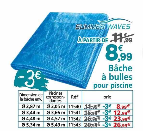 bâche à bulles pour piscine summer waves