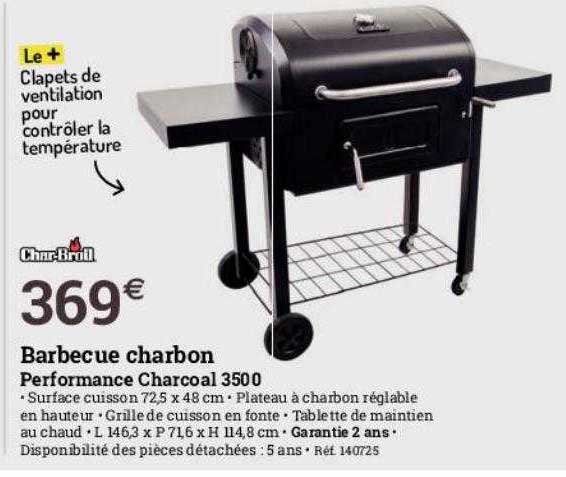 barbecue charbon performance charcoal 3500 char-broil