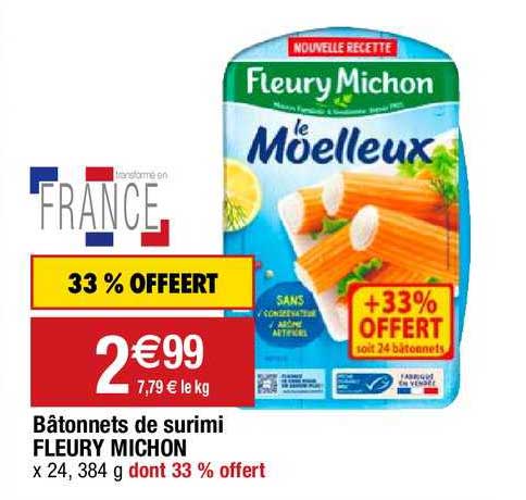 Bâtonnets De Surimi Fleury Michon