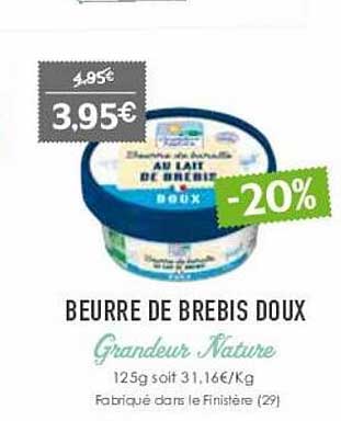 beurre de brebis doux grandeur nature