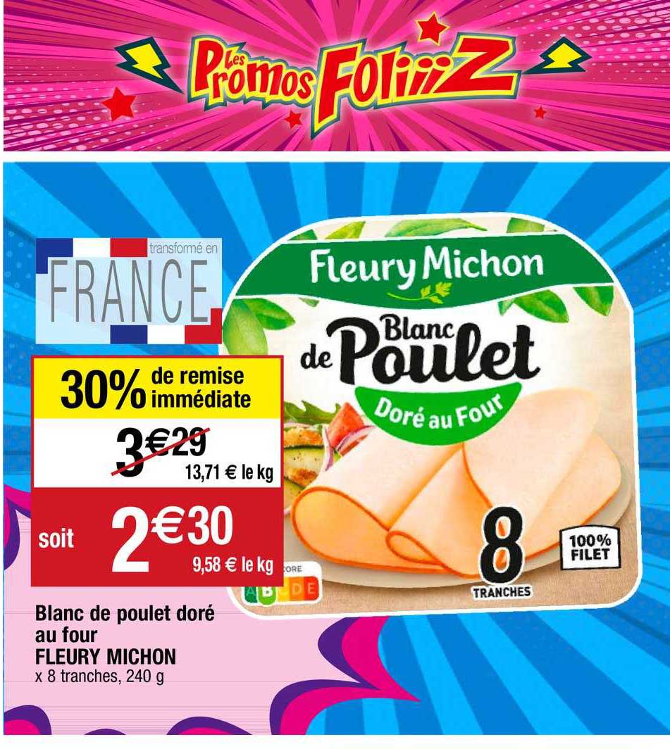 blanc de poulet doré au four fleury michon