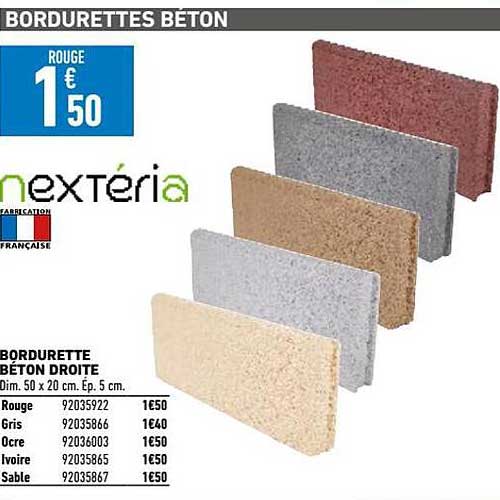 bordurette béton droite nextéria