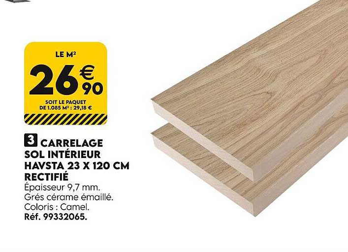 Carrelage Sol Intérieur Havsta 23 X 120 Cm Rectifié