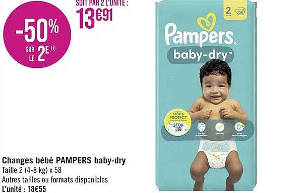 changes bébé pampers baby-dry