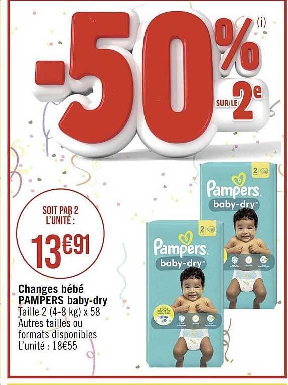 changes bébé pampers baby-dry