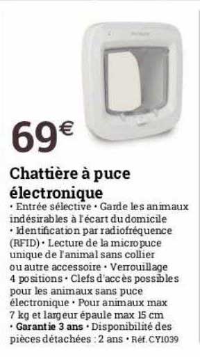 chattière à puce électronique