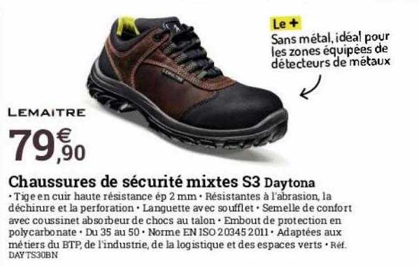 chaussures de sécurité mixtes s3 daytona lemaitre