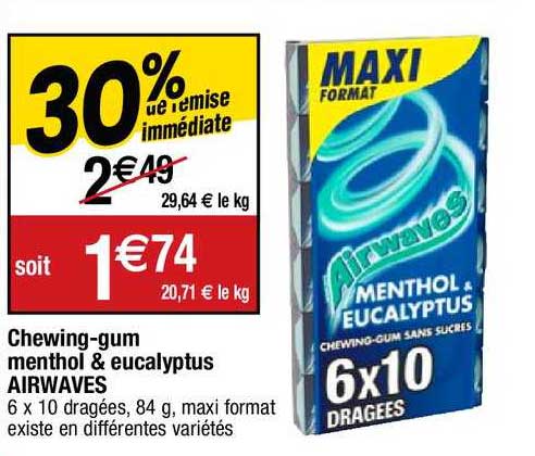 chewing-gum menthol & eucalyptus airwaves