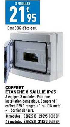 coffret étanche 8 saillie ip65