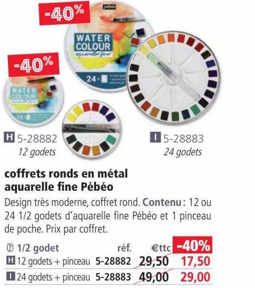 Coffret Ronds En Métal Aquarelle Fine Pébéo