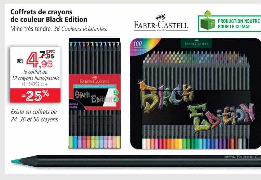 coffrets de craons de couleur black édition faber-castell