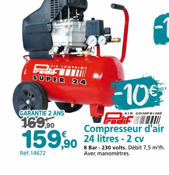 compresseur d'air 24 litres - 2 cv