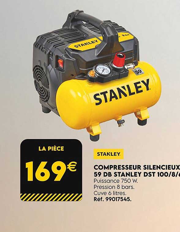 compresseur silencieux 59 db stanley dst 100-8