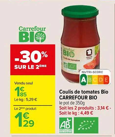 Coulis De Tomates Bio Carrefour Bio