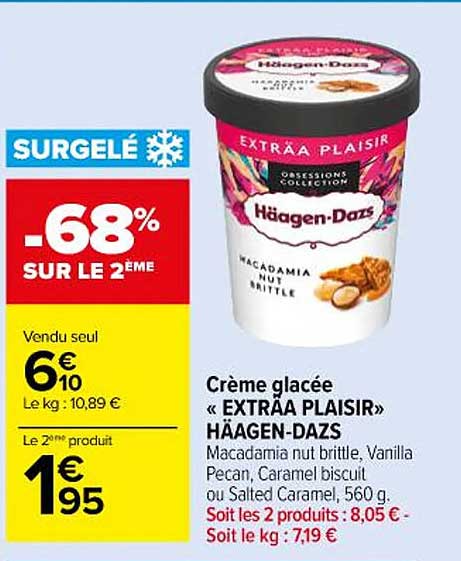 Crème Glacée «extraa Plaisir» Häagen-dazs