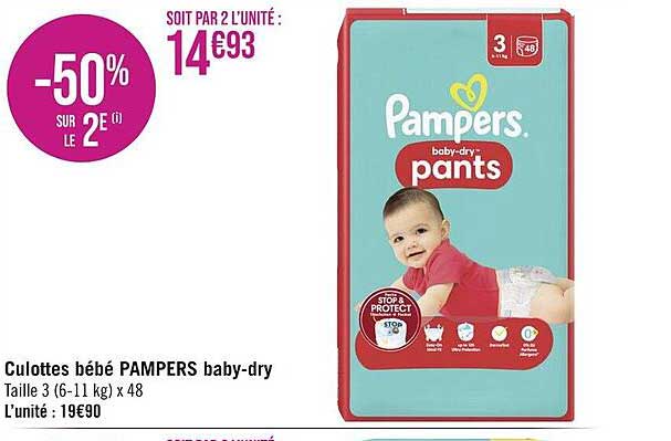 culottes bébé pampers baby-dry