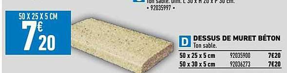 dessus de muret béton