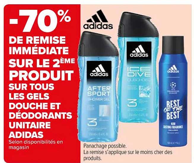 douche et déodorants unitaire adidas