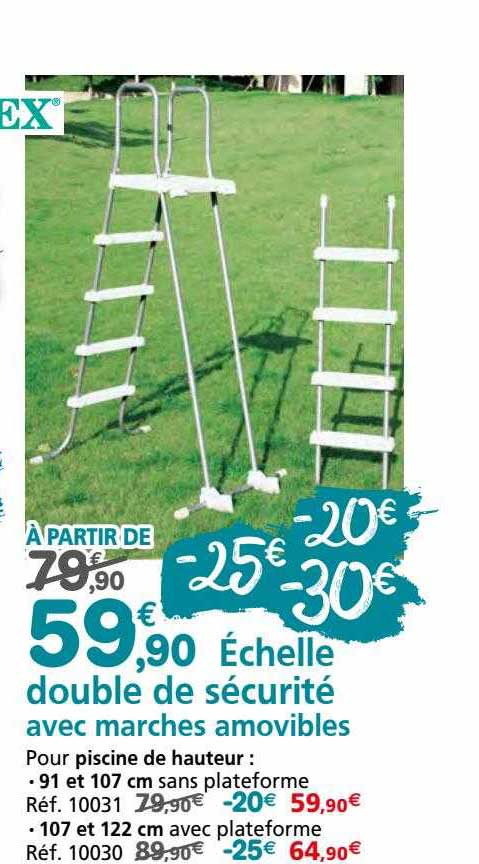 échelle double de sécurité avec marches amovibles