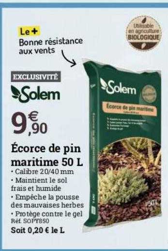 écorce de pin maritime 50 l solem
