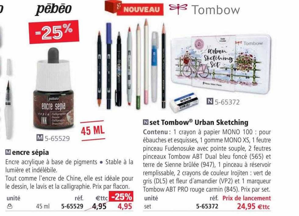 encre sépia, set tombow urban sketching