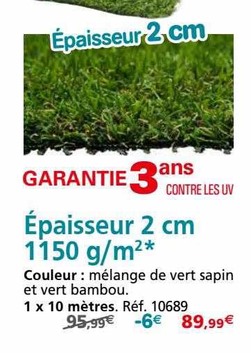 épaisseur 2 cm 1150 g-m²