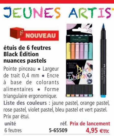 étuis de 6 feutres black édition nuances pastels