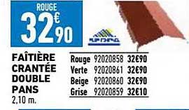 faîtière crantée double pans