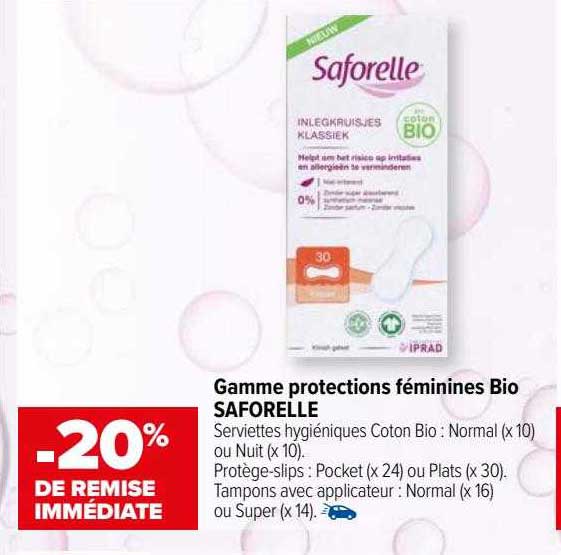 gamme protections féminines bio saforelle