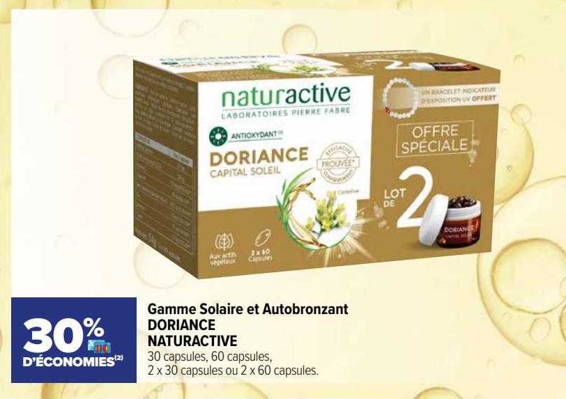gamme solaire et autobronzant doriance naturactive