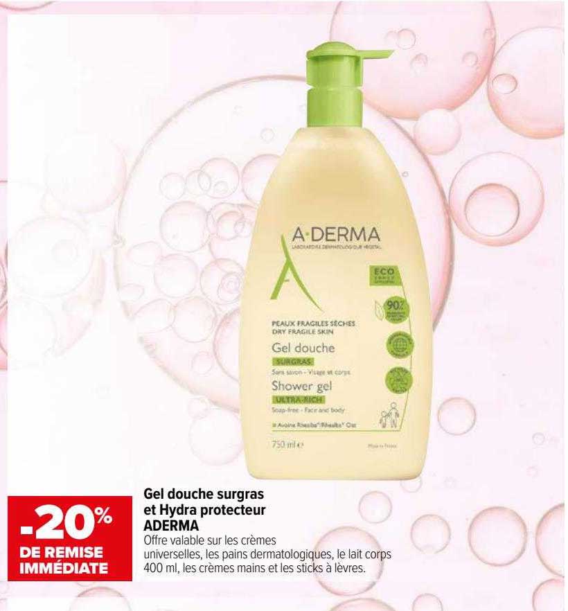 gel douche surgras et hydra protecteur aderma