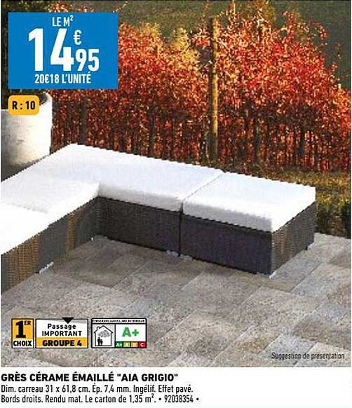 grès cérame émaillé "aia grigio"